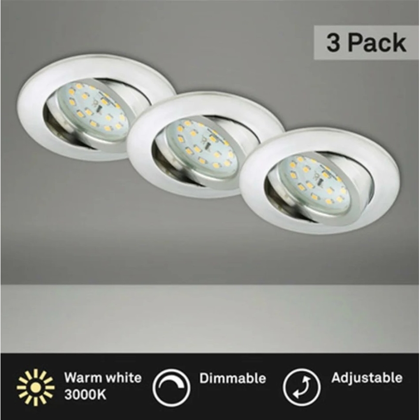 Briloner 8317-039-KIT 3x Infälld dimbar LED badrumsbelysning LED/5,5W/230V IP23