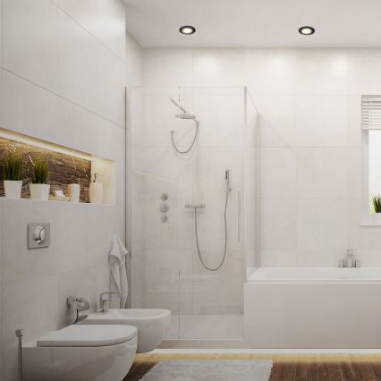 Briloner - KIT 3x Infälld LED badrumsbelysning LED/4,9W/230V IP44 svart