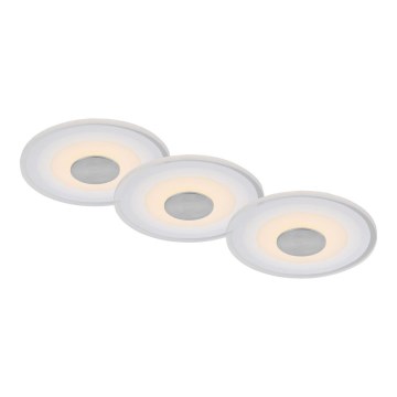 Briloner - KIT 3x Infälld LED badrumsbelysning LED/6W/230V IP44 krom