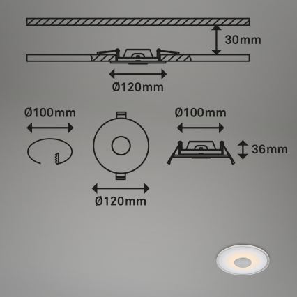 Briloner - KIT 3x Infälld LED badrumsbelysning LED/6W/230V IP44 krom