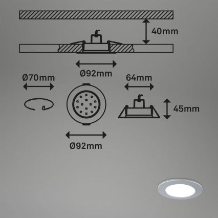 Briloner - KIT 3x LED RGBW Ljusreglerad hängande badrumslampa LED/4,8W/230V 3000-6500K IP65 + fjärrkontroll