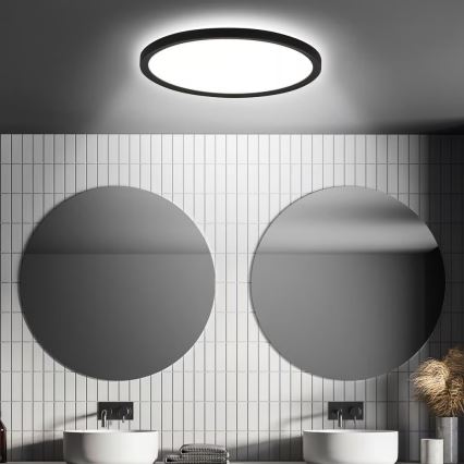 Briloner - LED badrumsplafond med rörelsesensor MOVE LED/18W/230V IP44 Ø 29 cm svart