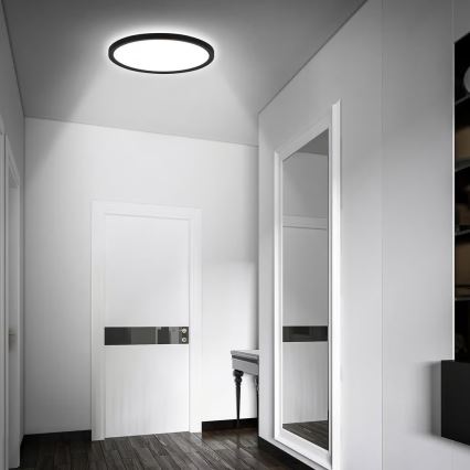 Briloner - LED badrumsplafond med rörelsesensor MOVE LED/18W/230V IP44 Ø 29 cm svart