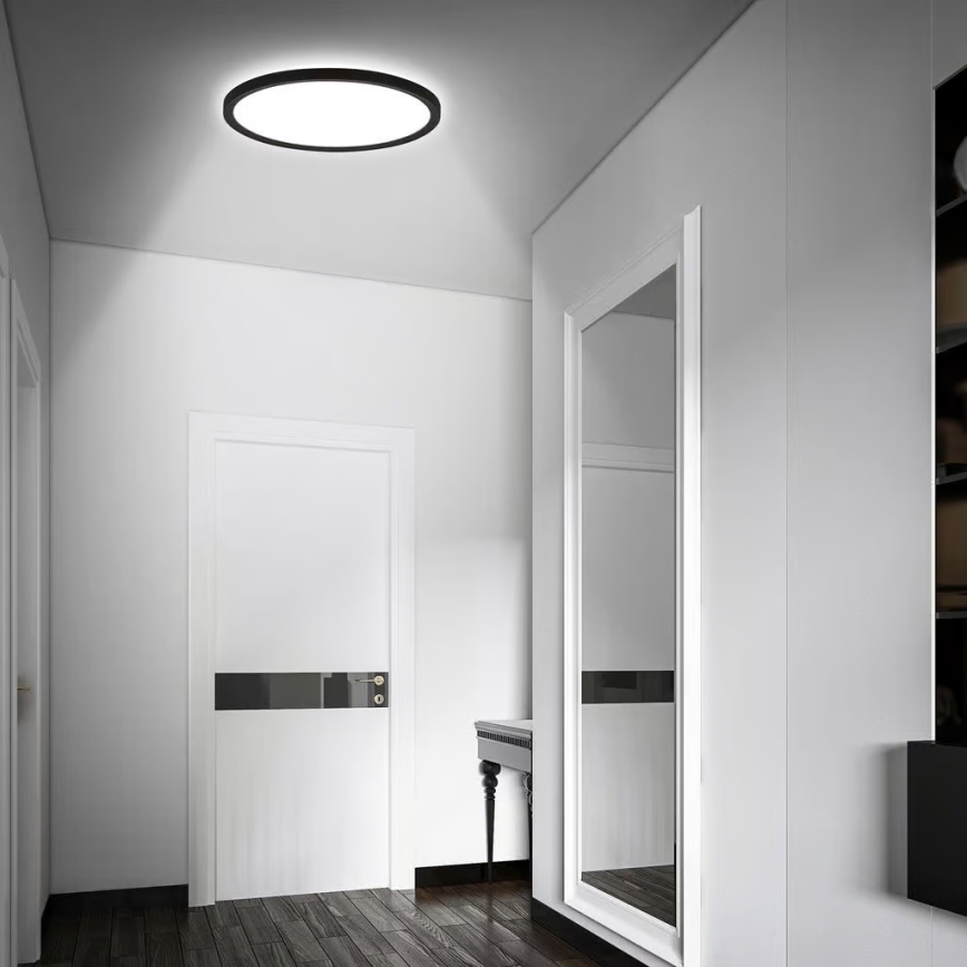 Briloner - LED badrumsplafond med rörelsesensor MOVE LED/18W/230V IP44 Ø 29 cm svart