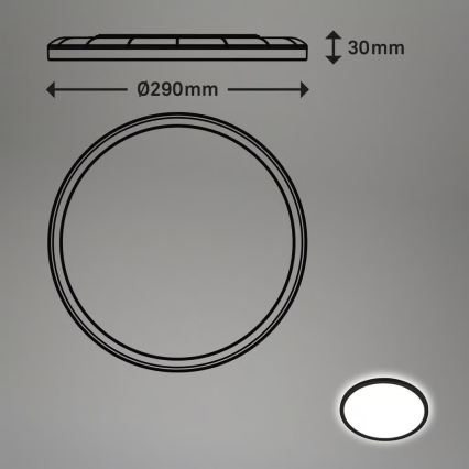 Briloner - LED badrumsplafond med rörelsesensor MOVE LED/18W/230V IP44 Ø 29 cm svart