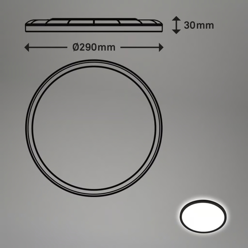 Briloner - LED badrumsplafond med rörelsesensor MOVE LED/18W/230V IP44 Ø 29 cm svart