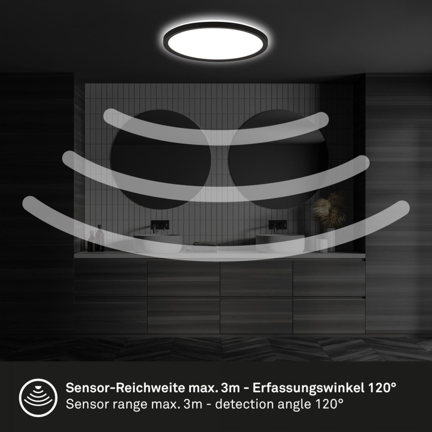 Briloner - LED badrumstaklampa med rörelsesensor MOVE LED/18W/230V IP44 Ø 29 cm vit