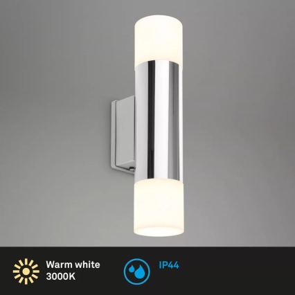 Briloner - LED badrumsvägglampa 2xGU10/4,8W/230V IP44 3000K polerad krom
