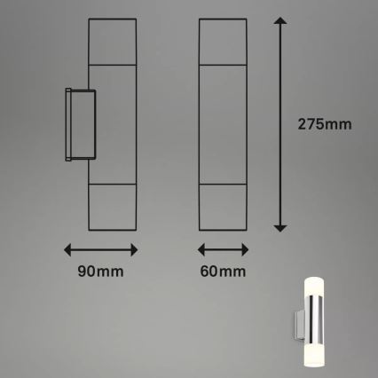 Briloner - LED badrumsvägglampa 2xGU10/4,8W/230V IP44 3000K polerad krom