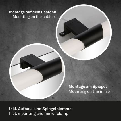 Briloner - LED-spegelbelysning för badrum LED/7W/230V 4000K IP44 32 cm svart