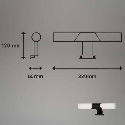 Briloner - LED-spegelbelysning för badrum LED/7W/230V 4000K IP44 32 cm svart
