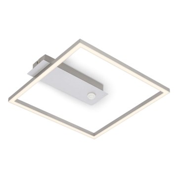 Briloner - LED-taklampa med rörelse- och skymningssensor FRAME LED/14W/230V 3000K 30x32 cm matt krom