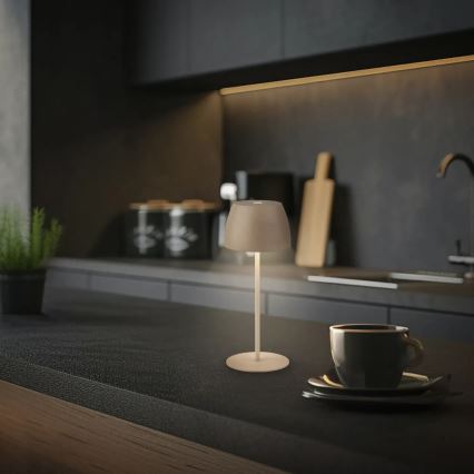 Briloner - LED dimbar uppladdningsbar beröringsstyrd bordslampa för utomhusbruk MINI LED/2,5W/5V IP44 1800 mAh beige