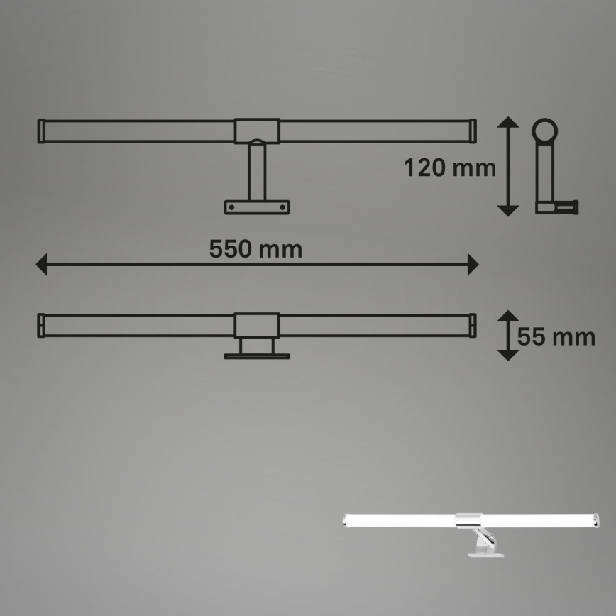 Briloner - SALA LED-spegelbelysning för badrum, 8W/230V, 4000K, IP44, 55 cm