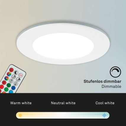 Briloner - SET OM 3 RGBW LED dimbara badrumsinfällda armaturer LED/4,8W/230V 3000-6500K IP65 + fjärrkontroll