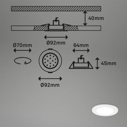 Briloner - SET OM 3 RGBW LED dimbara badrumsinfällda armaturer LED/4,8W/230V 3000-6500K IP65 + fjärrkontroll