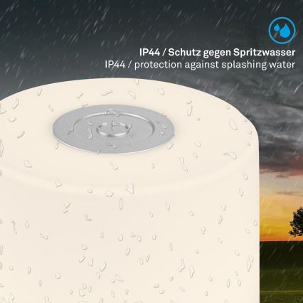 Briloner - Dimmbar uppladdningsbar beröringsstyrd bordslampa för utomhusbruk LED/2W/5V 2700K IP44 1200 mAh mattkrom