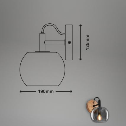 Briloner - Vägglampa KYRO 1xE14/10W/230V