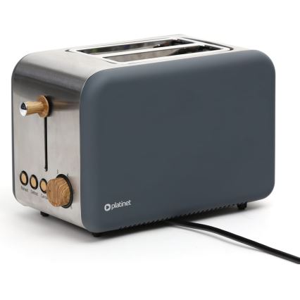 Brödrost med plats för 2 brödskivor 900W/230V rostfritt /grå