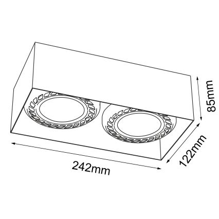 Brosline - Spotarmatur 2xGU10/18W/230V svart