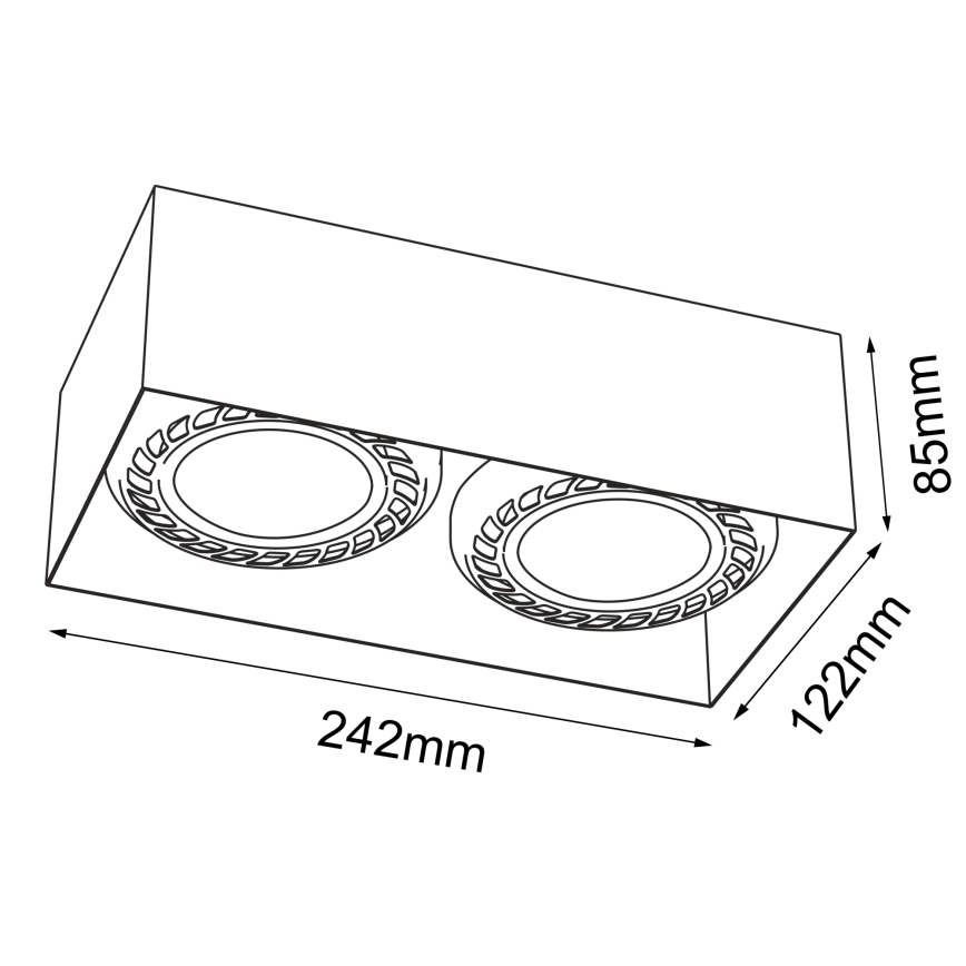 Brosline - Spotarmatur 2xGU10/18W/230V svart