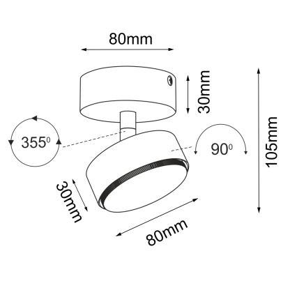 Brosline - Spotlampa 1xGX53/9W/230V vit