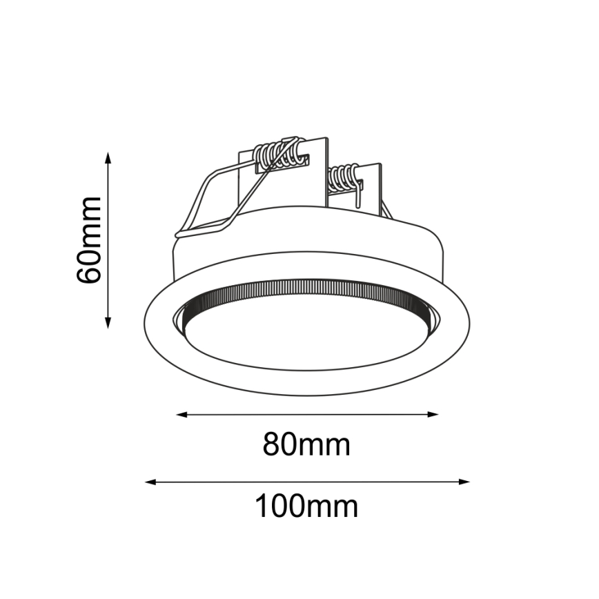Brosline - Infälld taklampa 1xGX53/9W/230V svart