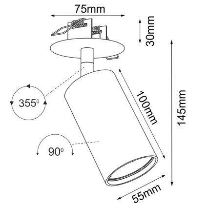Brosline - Infälld spotlight 1xGU10/10W/230V vit