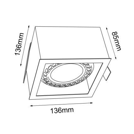 Brosline - Infälld takarmatur 1xGU10/18W/230V svart
