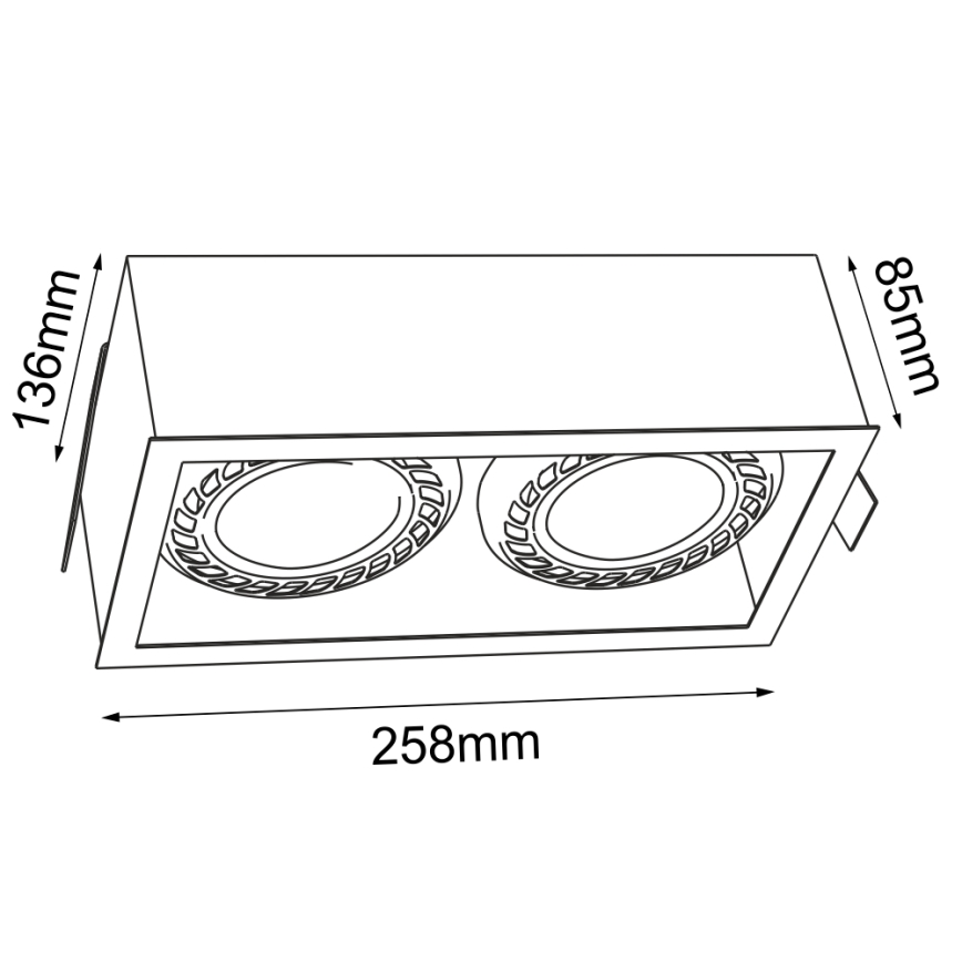 Brosline - Infälld takarmatur 2xGU10/18W/230V vit