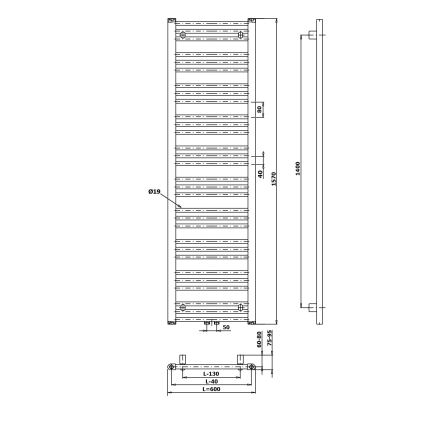 Bruckner - Badrumsradiator ALBRECHT 157x60 cm matt svart
