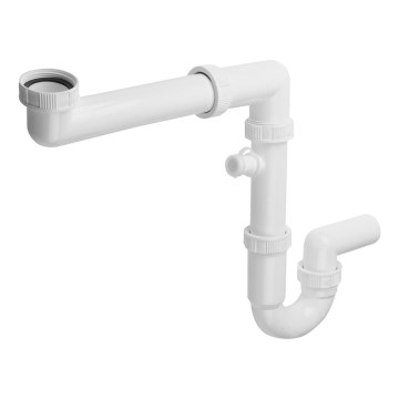 Bruckner - Diskbänkssifon med avloppsgren DN40 vit