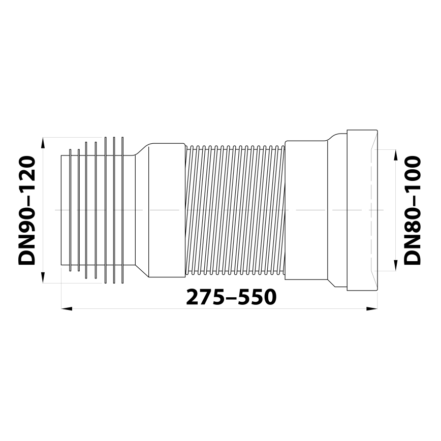 Bruckner - Flexibel toalettpannanslutning 27,5-55 cm vit