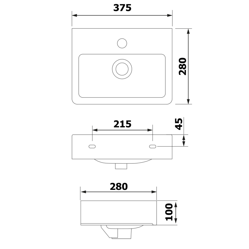 Bruckner - Handfat NOAM 37,5x28 cm keramik/vit
