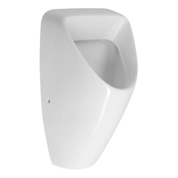 Bruckner - Pissoar SCHWARN med bakre vattenanslutning, bakre avlopp och inbyggd spolventil 6V DC, vit