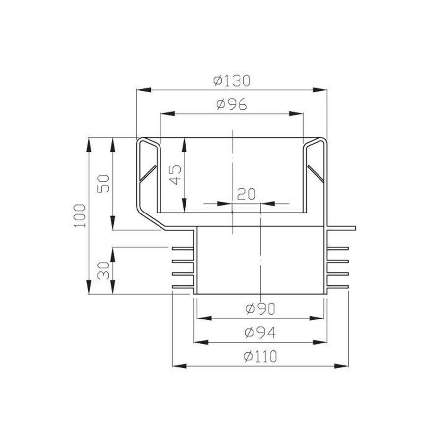 Bruckner - Toalett avfallskuff fixerad, inte centrerad vit