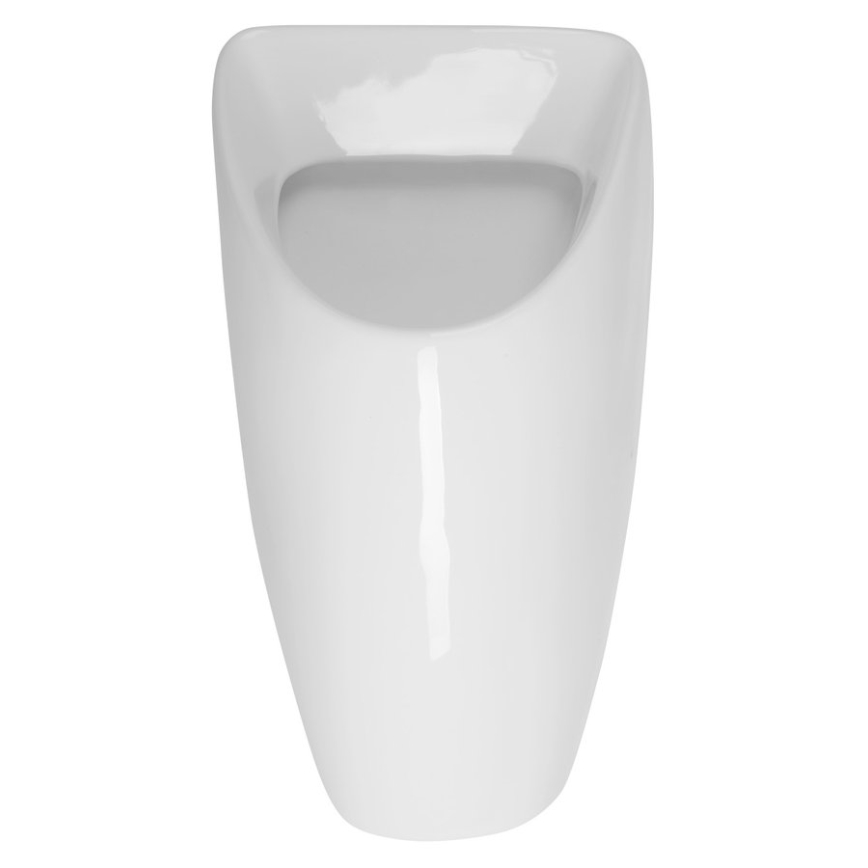 Bruckner - Pissoar SCHWARN med bakre vattenanslutning, bakre avlopp och inbyggd spolventil 6V DC, vit