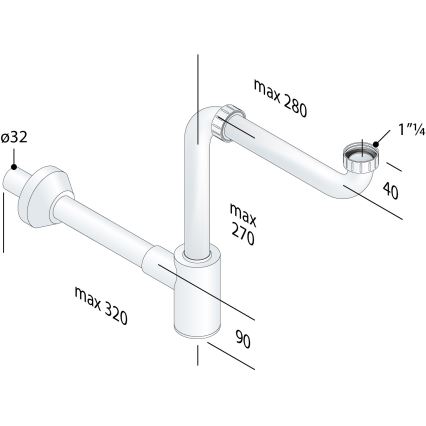 Bruckner - vaskpropp möbler CRONO DN32 vit
