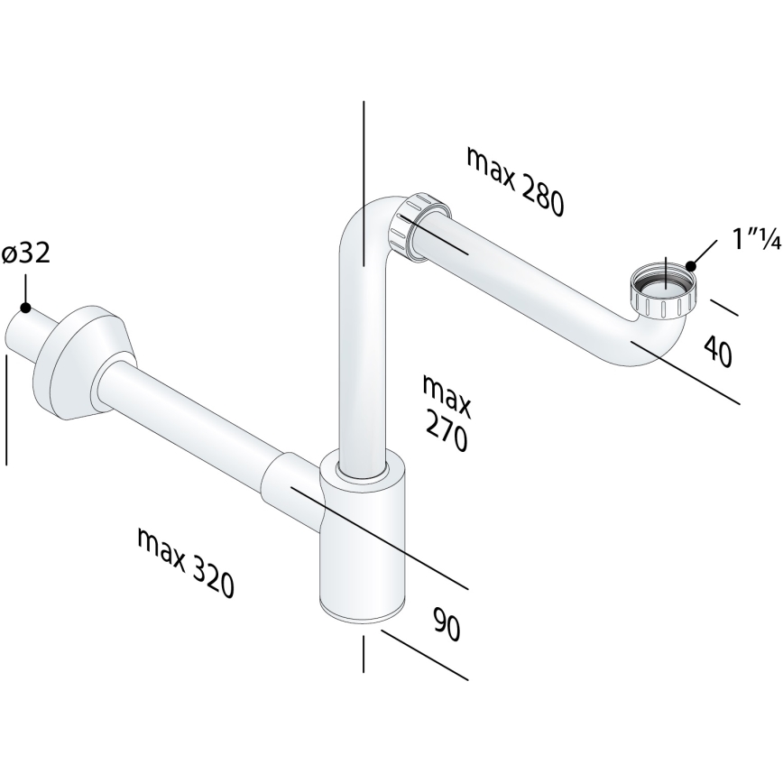 Bruckner - vaskpropp möbler CRONO DN32 vit