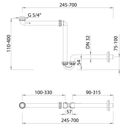 Bruckner - Vaskpropp möbler DN32 vit
