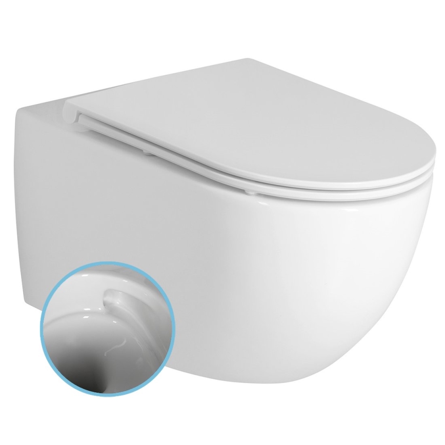 Bruckner - Vägghängt WC Vortex Rimless FULDA keramik/vit