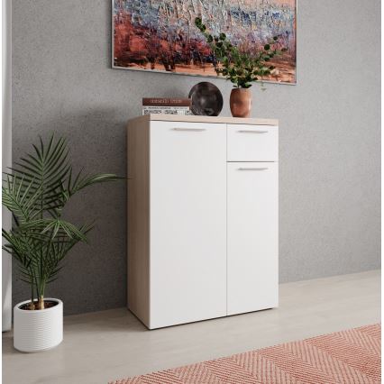 Byrå BRUNO ek sonoma/vit