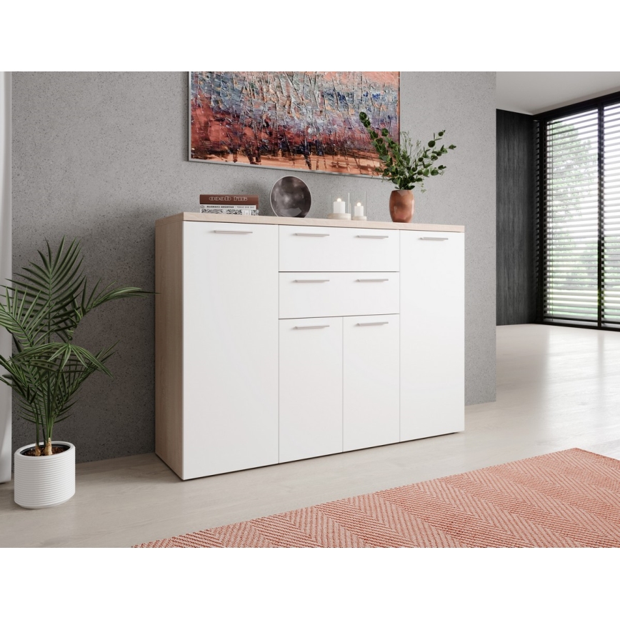 Byrå BRUNO sonoma-ek/vit