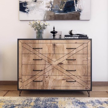 Byrå COMFORT 100x80 cm brun/svart