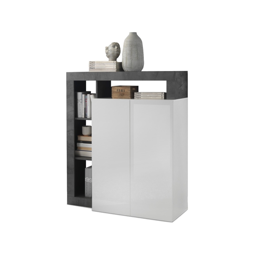 Byrå LENOR vit/antracit