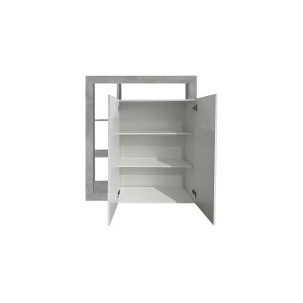 Byrå LENOR vit/grå betong