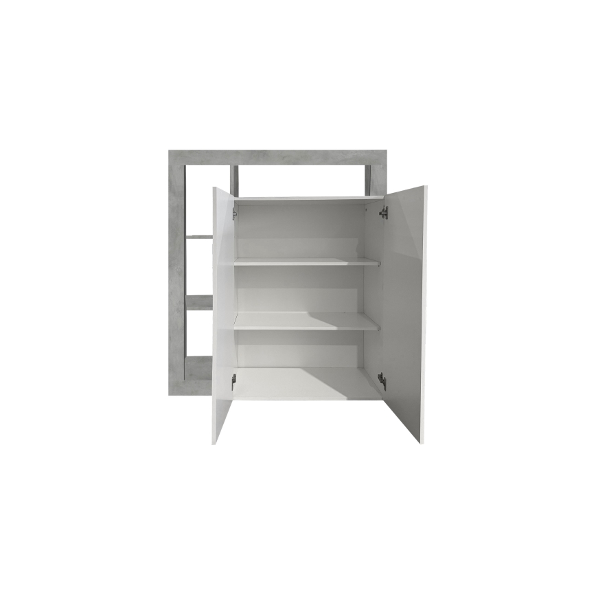 Byrå LENOR vit/grå betong