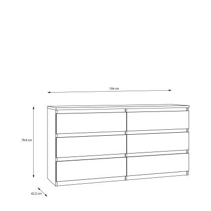 Byrå MAO med lådor, Artisan-ek
