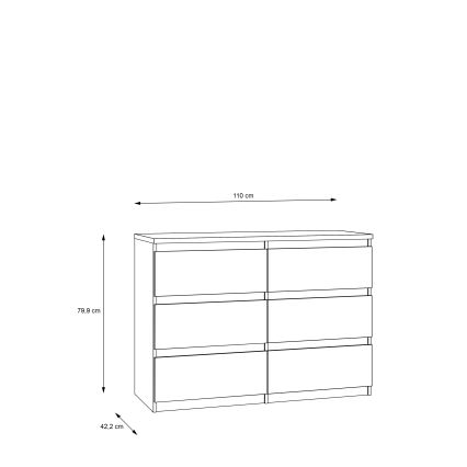 Byrå MAO med lådor i artisan-ek