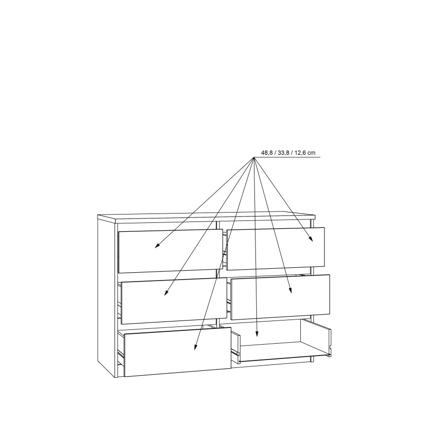 Byrå MAO med lådor i artisan-ek